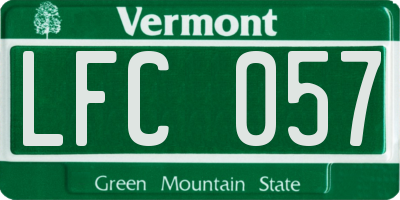 VT license plate LFC057
