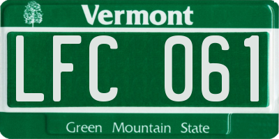 VT license plate LFC061