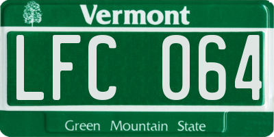 VT license plate LFC064