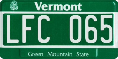 VT license plate LFC065