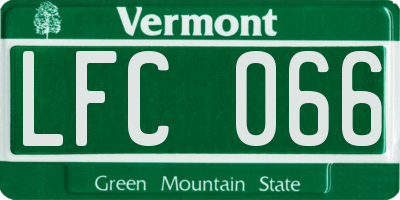 VT license plate LFC066