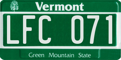 VT license plate LFC071