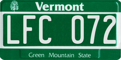 VT license plate LFC072