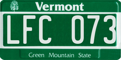 VT license plate LFC073