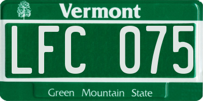 VT license plate LFC075