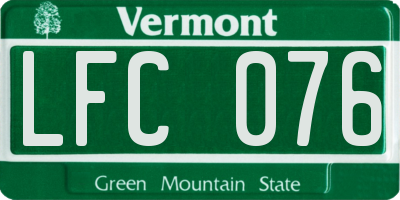 VT license plate LFC076