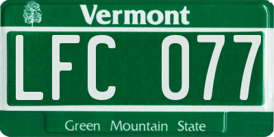 VT license plate LFC077