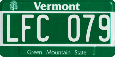 VT license plate LFC079