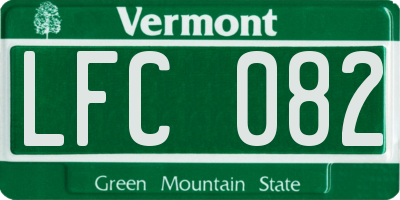 VT license plate LFC082