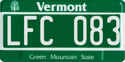 VT license plate LFC083