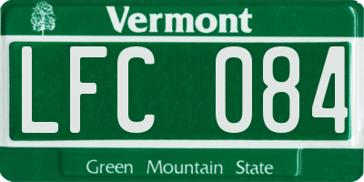 VT license plate LFC084