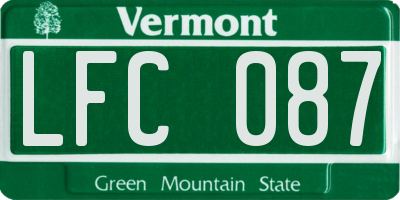 VT license plate LFC087