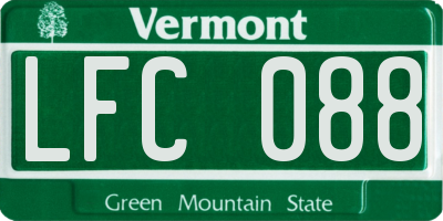 VT license plate LFC088