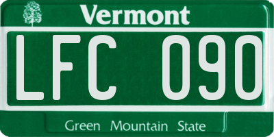 VT license plate LFC090