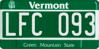 VT license plate LFC093