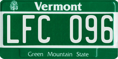 VT license plate LFC096