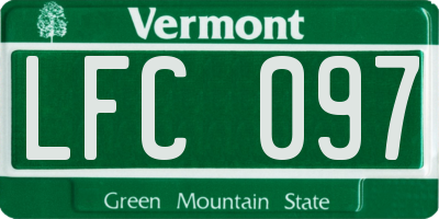 VT license plate LFC097