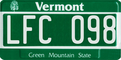 VT license plate LFC098