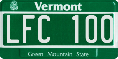 VT license plate LFC100