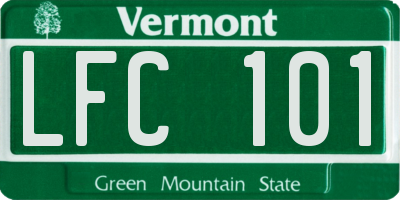 VT license plate LFC101