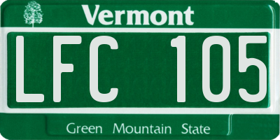 VT license plate LFC105