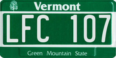 VT license plate LFC107
