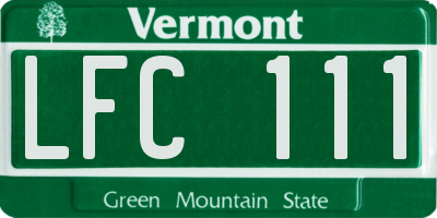 VT license plate LFC111