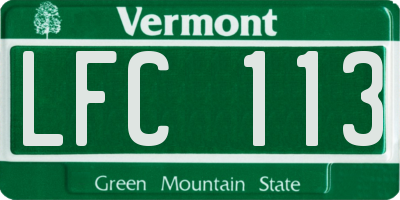 VT license plate LFC113