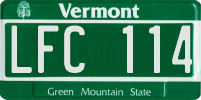 VT license plate LFC114