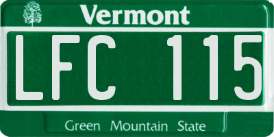 VT license plate LFC115