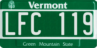 VT license plate LFC119