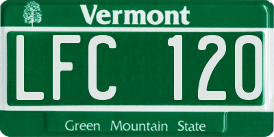 VT license plate LFC120