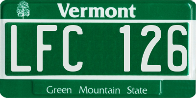 VT license plate LFC126