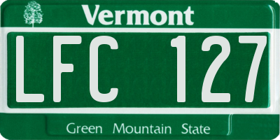 VT license plate LFC127