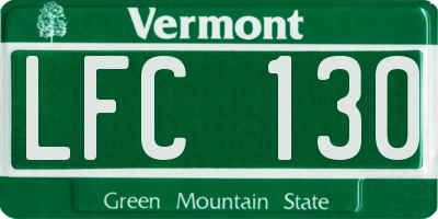 VT license plate LFC130