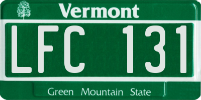 VT license plate LFC131
