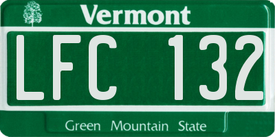 VT license plate LFC132