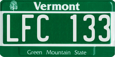 VT license plate LFC133