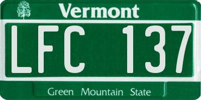 VT license plate LFC137