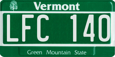 VT license plate LFC140