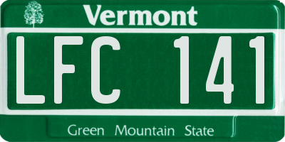 VT license plate LFC141