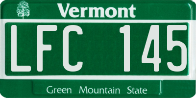VT license plate LFC145