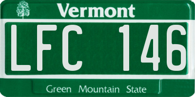 VT license plate LFC146