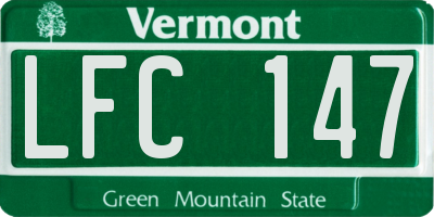 VT license plate LFC147