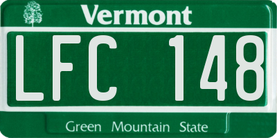 VT license plate LFC148
