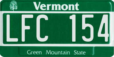 VT license plate LFC154