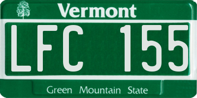 VT license plate LFC155