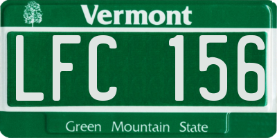 VT license plate LFC156