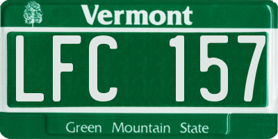 VT license plate LFC157