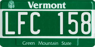 VT license plate LFC158